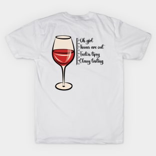 Size Chart Glass of wine T-Shirt